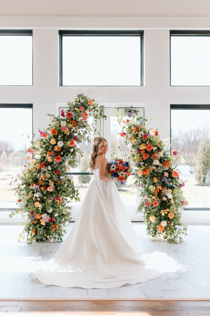 White Willow Meadows Colorful Spring Wedding, Columbus, Ohio. Bride and Groom Wedding Portraits