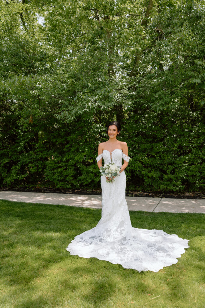 Wedding at Watersedge Wedding Venue in Columbus, Ohio, bride in portraits