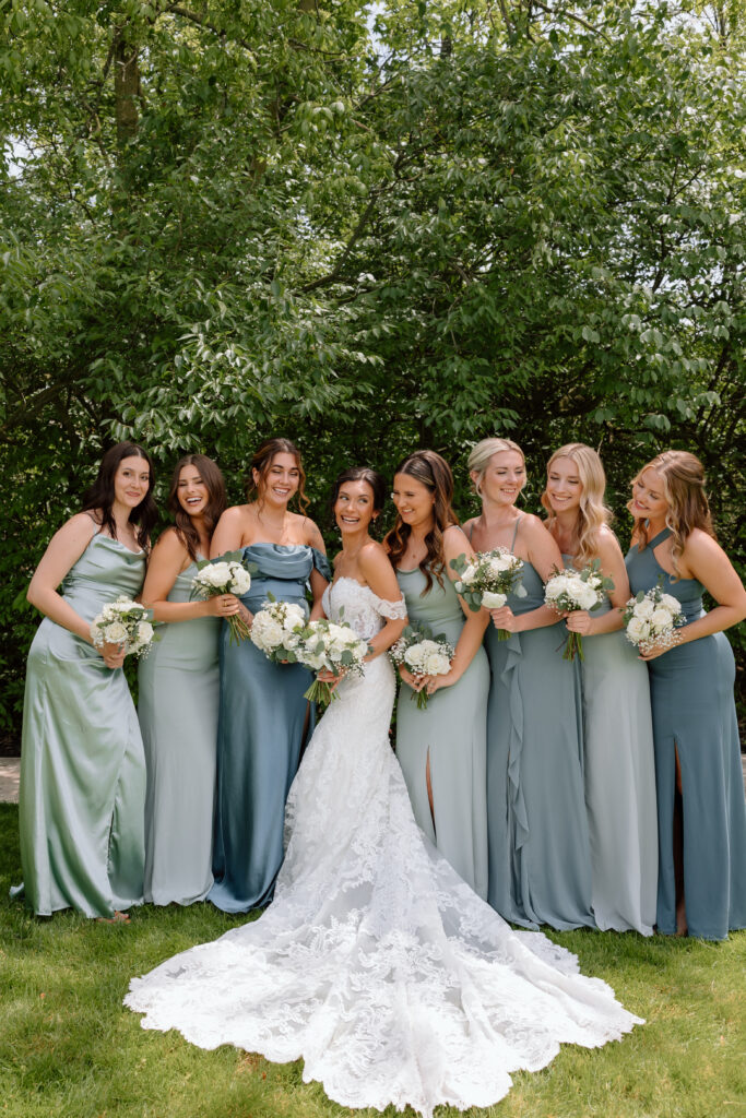 Bride with Bridesmaid at Watersedge wedding venue in Columbus, Ohio