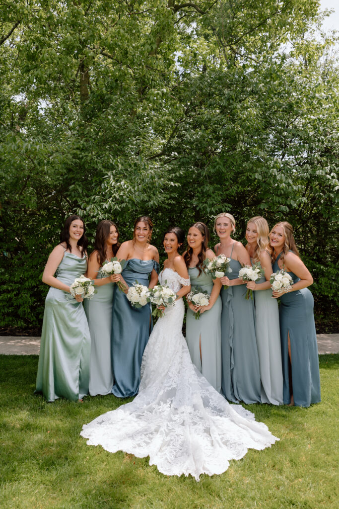 Bride with Bridesmaid at Watersedge wedding venue in Columbus, Ohio