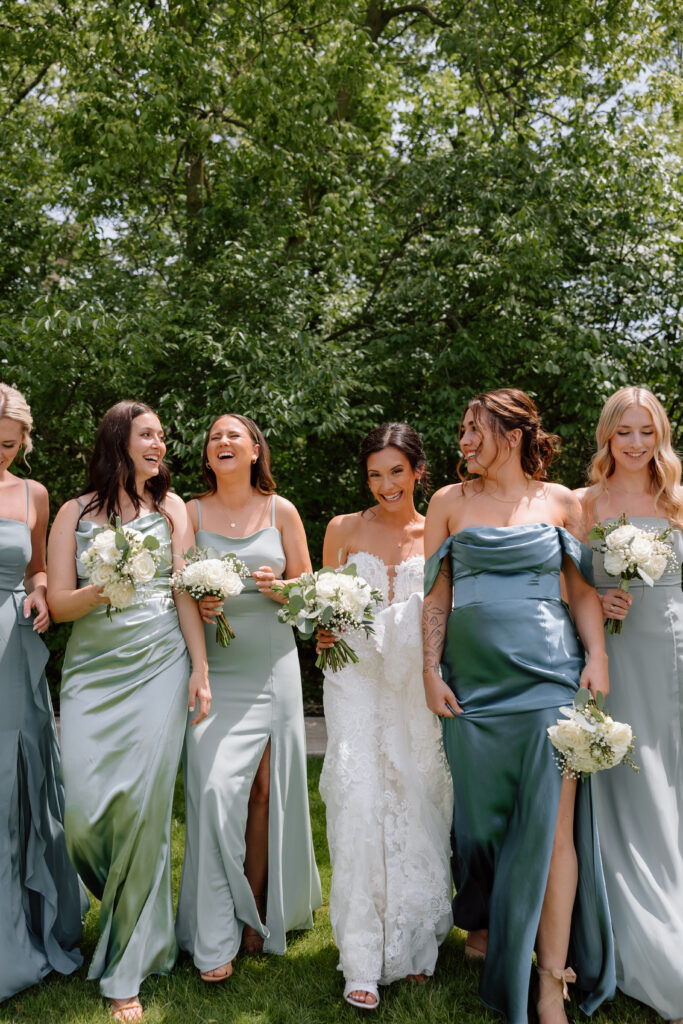 Bride and bridesmaids Watersedge wedding venue in Columbus, Ohio