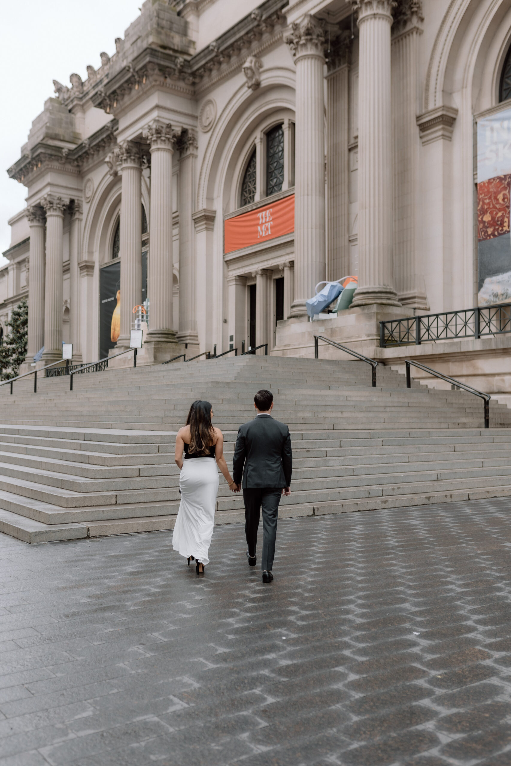 New York Engagement Session on The Met steps in New York City, NY. Central Park Engagement Session. New York Wedding Photographer.