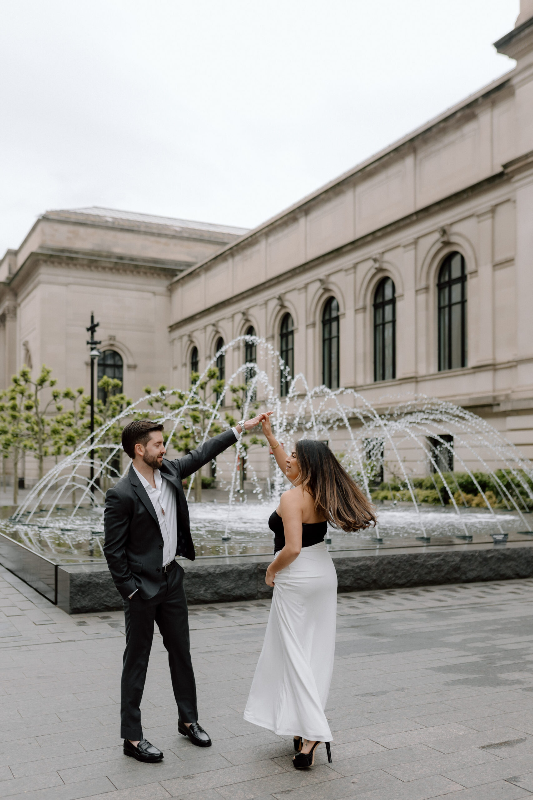 New York Engagement Session on The Met steps in New York City, NY. Central Park Engagement Session. New York Wedding Photographer.