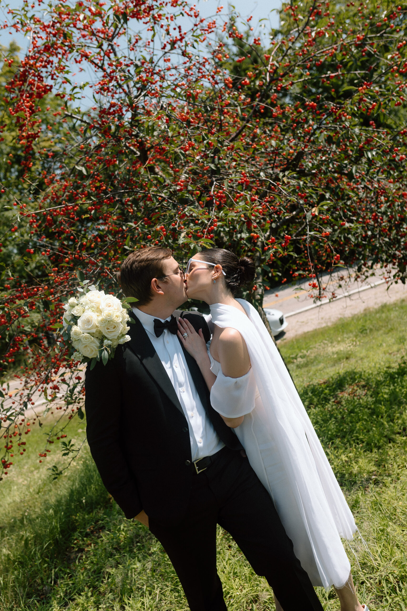 Traverse City, MI timeless and classic wedding portraits during an elopement with Porsche. 