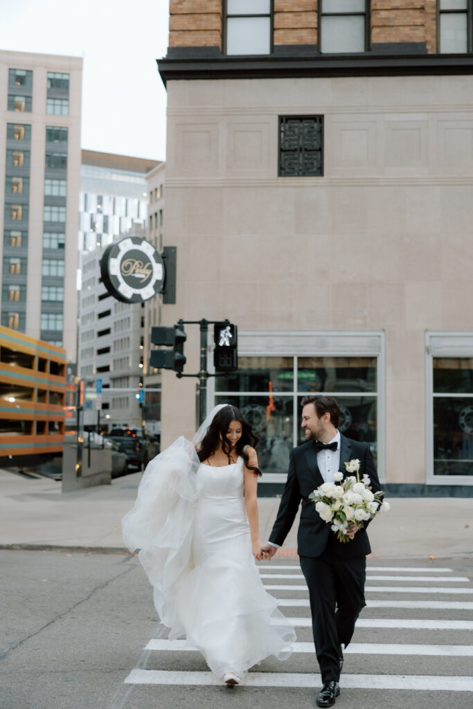 Bride and Groom at the Book Tower Wedding Venue, Detroit Wedding Photography