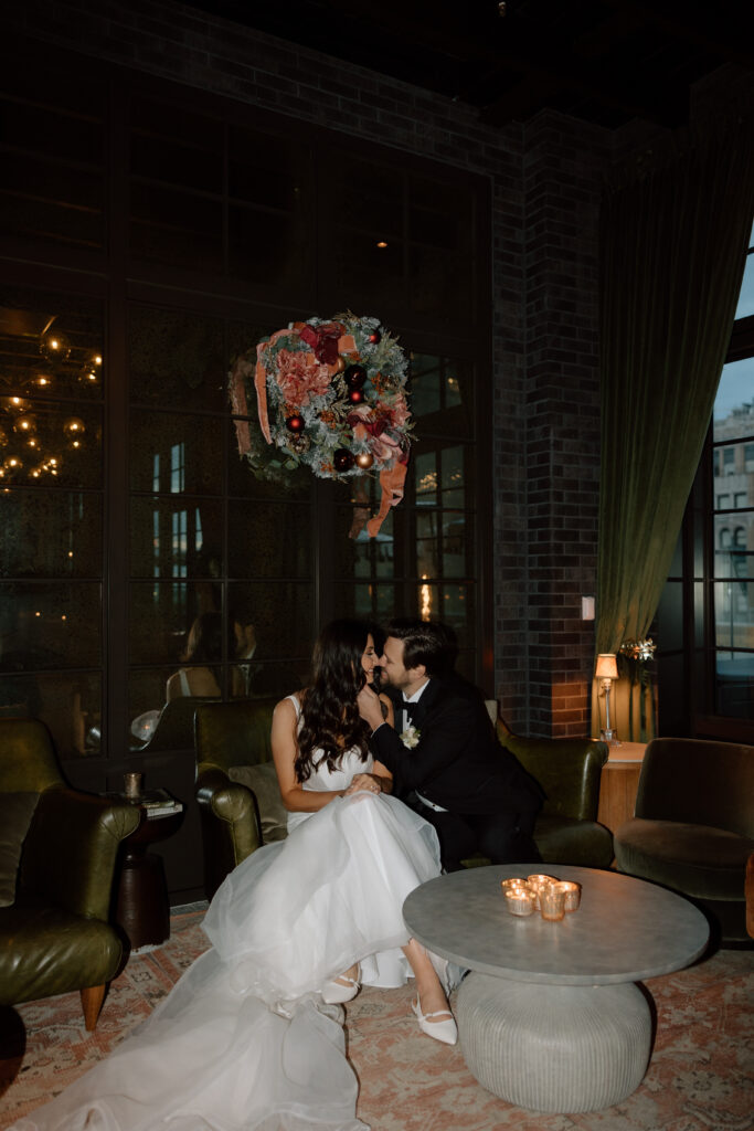 Bride and Groom at the Book Tower Wedding Venue, Detroit Wedding Photography