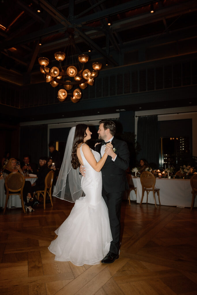 Bride and Groom in downtown Detroit, MI at Book Tower with Anthology Events, Detroit Wedding Photography