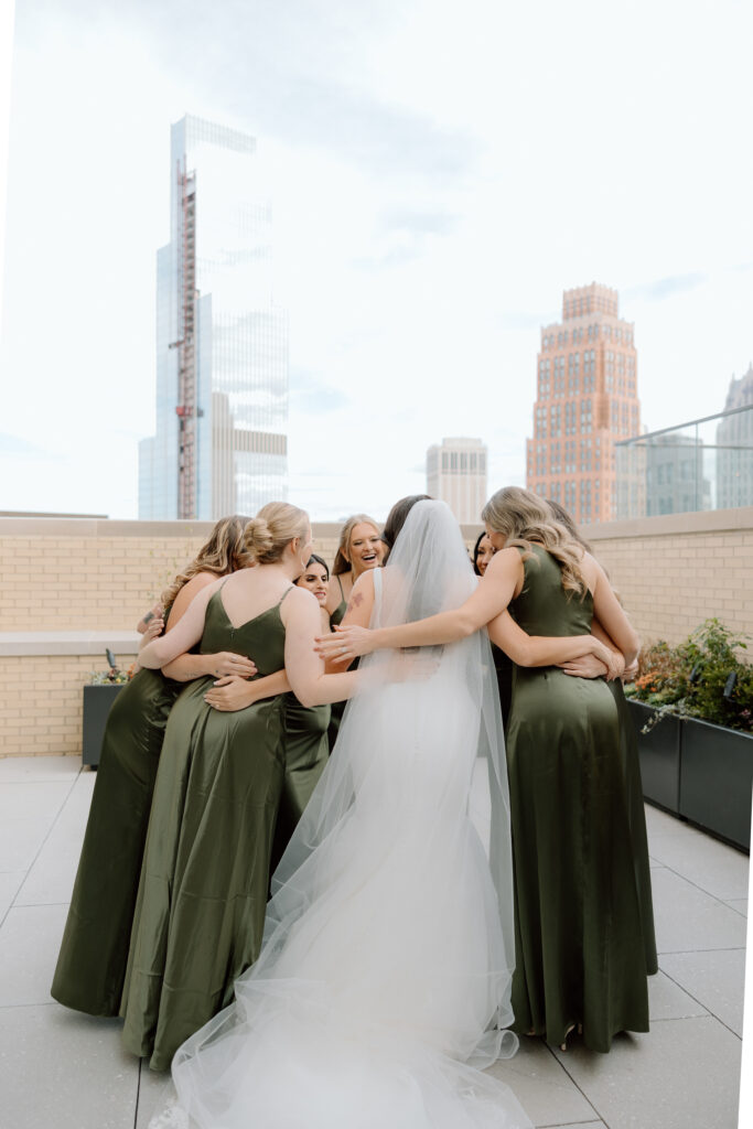 Bride and Groom in downtown Detroit, MI at Book Tower with Anthology Events, Detroit Wedding Photography