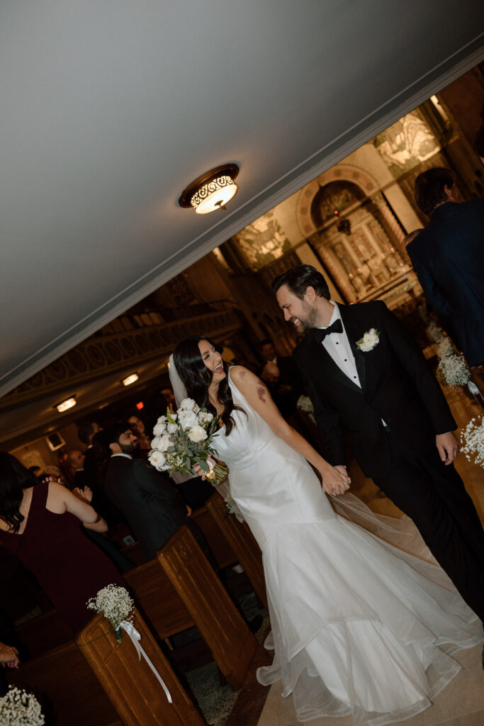 Bride and Groom in downtown Detroit, MI at Book Tower with Anthology Events, Detroit Wedding Photography