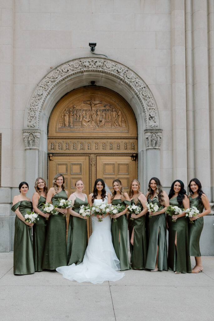 Bride and Groom in downtown Detroit, MI at Book Tower with Anthology Events, Detroit Wedding Photography