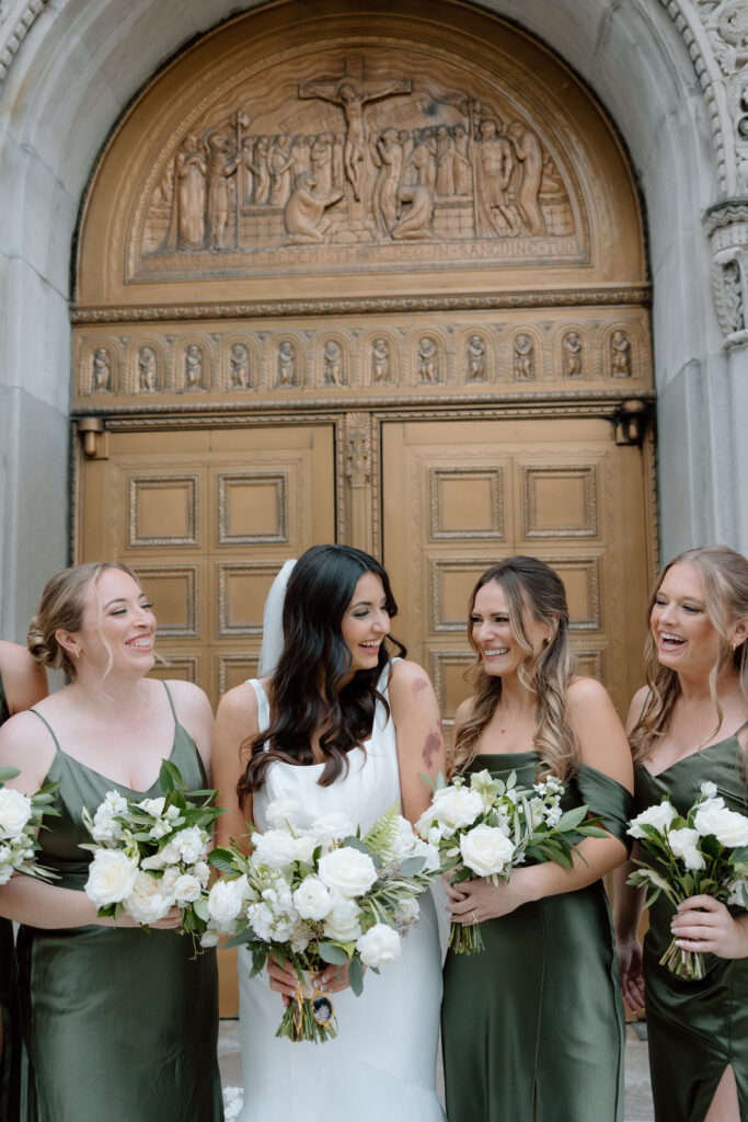 Bride and Groom in downtown Detroit, MI at Book Tower with Anthology Events, Detroit Wedding Photography