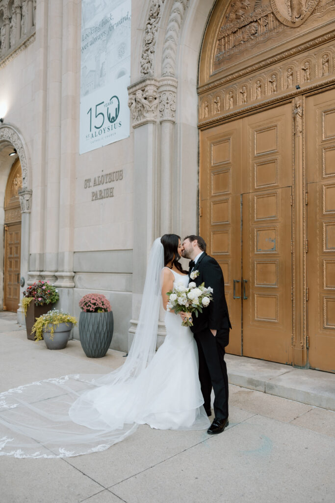 Bride and Groom in downtown Detroit, MI at Book Tower with Anthology Events, Detroit Wedding Photography