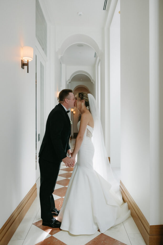 Bride and Groom at the Shinola Hotel, Detroit Wedding Photography