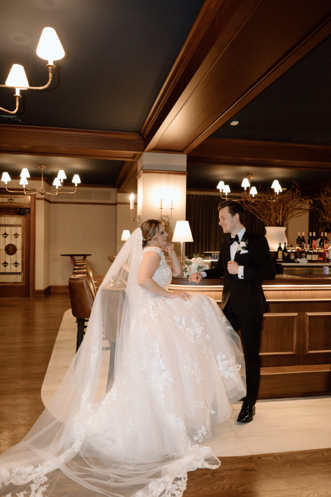 Bride and Groom at the Colony Club, Detroit Wedding Photography