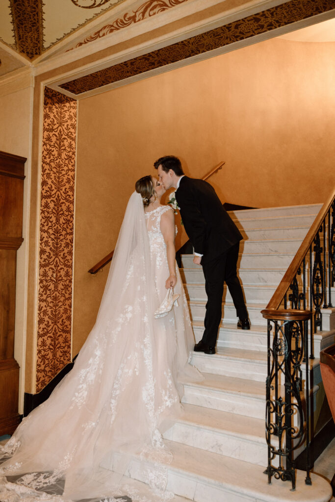 Bride and Groom at the Colony Club, Detroit Wedding Photography