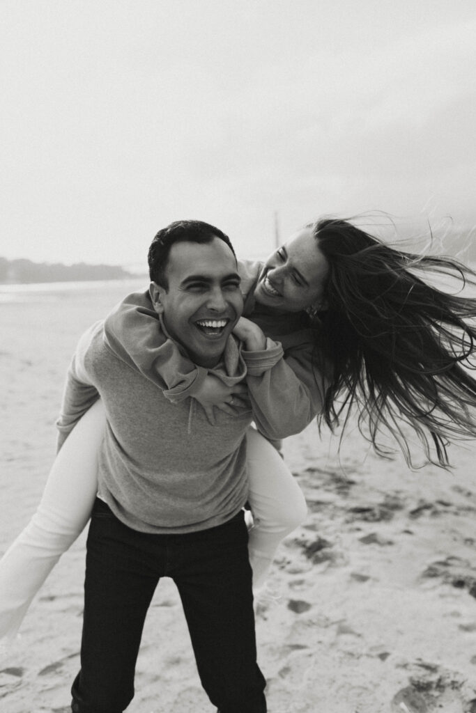 Couple during their session at the Golden Gate Bridge in San Francisco, CA